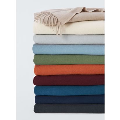 John Lewis Plain Merino Wool Throw Graphite | L190 x W140cm