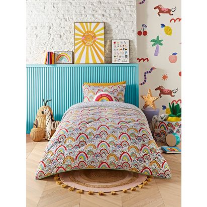 Eleanor Bowmer x Night Lark® Rainbow Coverless Duvet & Pillowcase Set, 10.5 Tog, Multi Multicolour | H50.00cm * W135.00cm * D200.00cm