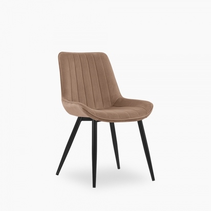 Taylor Dining Chair, Taupe Sustainable Velvet & Black