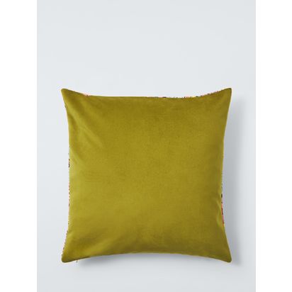 Morris & Co. Golden Lily Velvet Cushion, Ink Pink