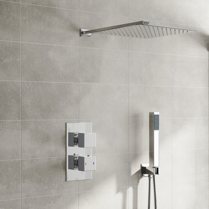Margot Concealed Shower Valve, 200mm Head & Handset - 300mm Wall Arm