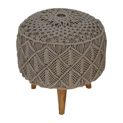 Crotchet Grey Footstool