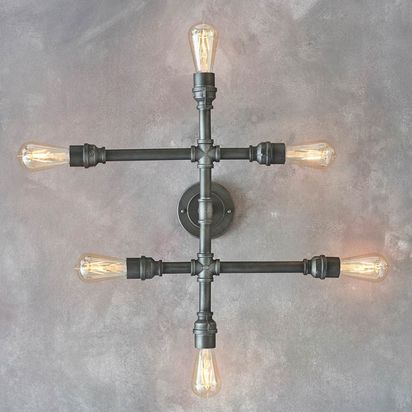 Pipe 6 Light Semi Flush Ceiling Light