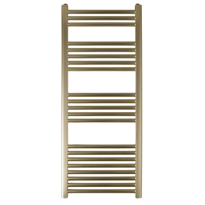 VOS Steel Ladder Heated Towel Rail 25mm Bars - Brushed Brass - 1200 x 500mm