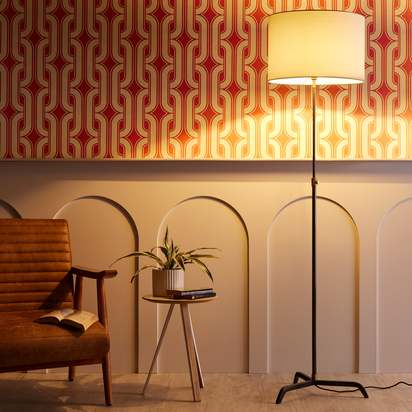 Han floor lamp in bronze and brass