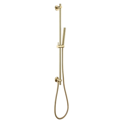 VOS Slide Rail Shower Kit with Shower Handset & Hose - Brushed Brass