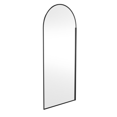 Harbour Contour Arched Matt Black 8mm Glass Walk In Shower Screen - 900mm