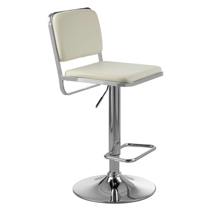 Stockholm White Seat And Chrome Base Bar Stool