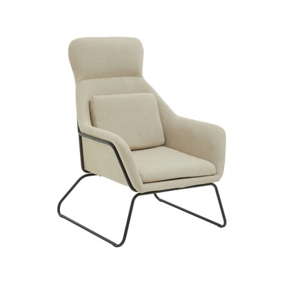 Stockholm Natural Chair With Black Metal Frame