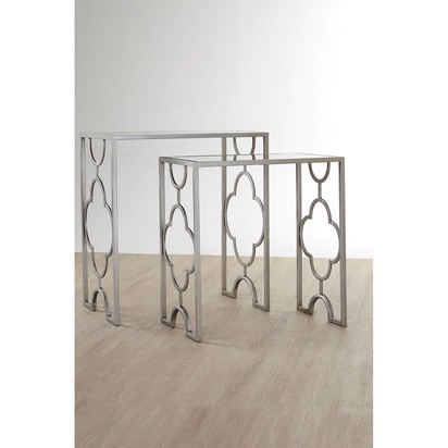Merlin Set Of Two Silver Leaf Side Tables