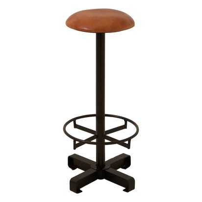 Buffalo Light Brown Leather Bar Stool