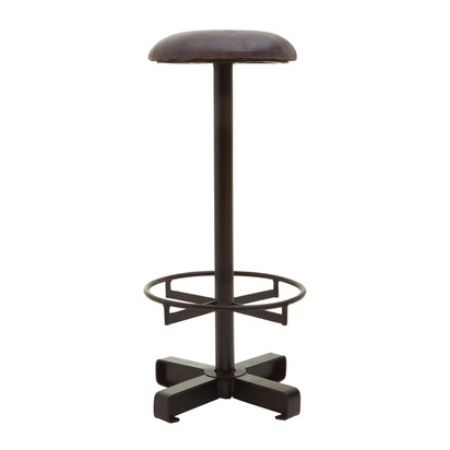 Buffalo Antique Blue Leather Bar Stool