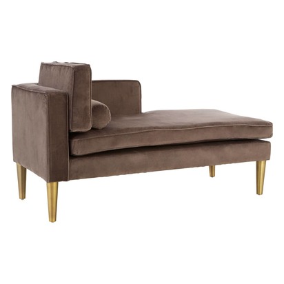 Louxor Grey Velvet Left Hand Chaise Longue