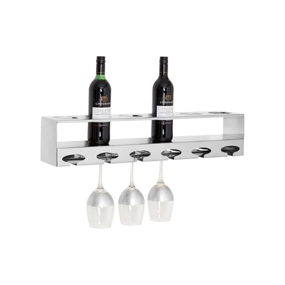 Novo 6 Bottle Silver Finish Wine Rack