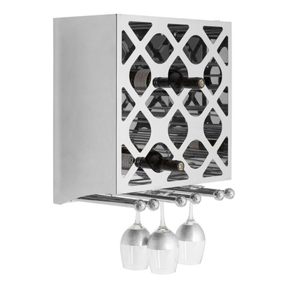 Aristead 12 Bottle Silver Finish Wine Rack