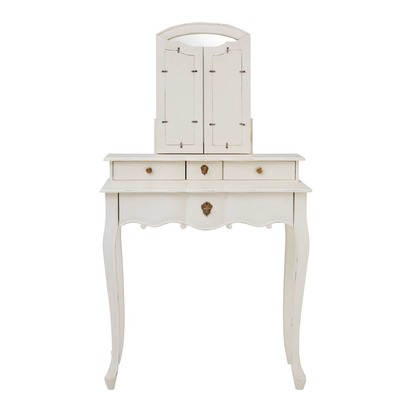 Loire Dressing Table With Mirror White