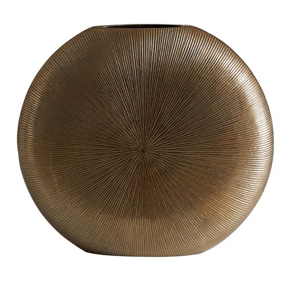 Mararham Large Gold Finish Round Vase