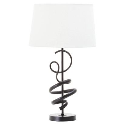 Zavi Matte Black Squiggle Table Lamp