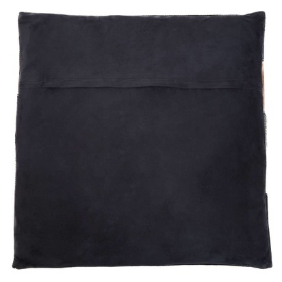 Bosie Safira Neutral Colourblock Hair on Leather Patchwork Cushion