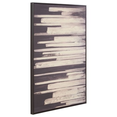 Astratto Black and Natural Canvas Wall Art