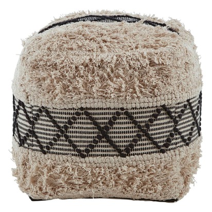 Seliridge Black and White Shaggy Pouffe