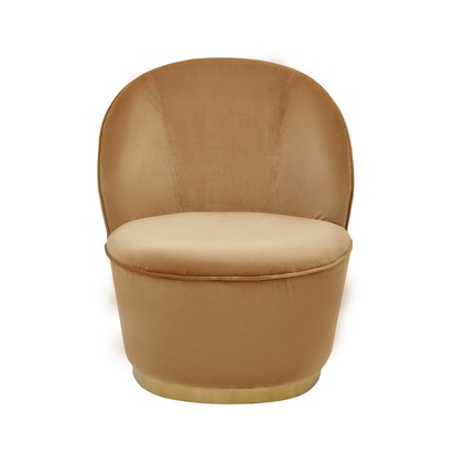 Tamra Beige Velvet Gold Base Chair