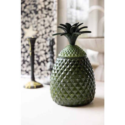 Green Glass Pineapple Jar