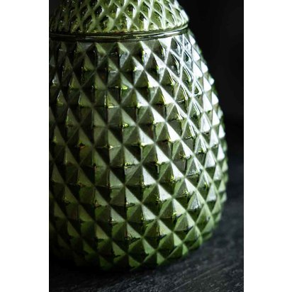 Green Glass Pineapple Jar