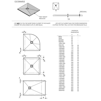 Drench Naturals White Thin Slate-Effect Rectangular Shower Tray - 1400 x 900mm