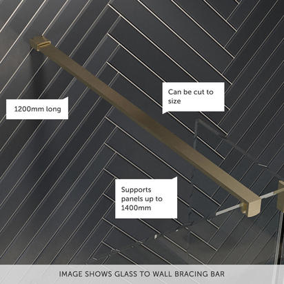 Crosswater Gallery 10 700mm Panel with Wall Profile & T Bracing Bar - Brushed Brass