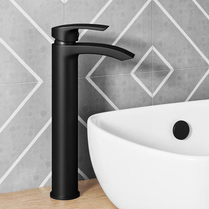 Vellamo Swift Matt Black Tall Basin Mixer Tap