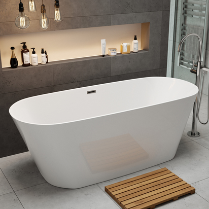 Sebastian Acrylic White Freestanding Bath - 1500 x 700mm