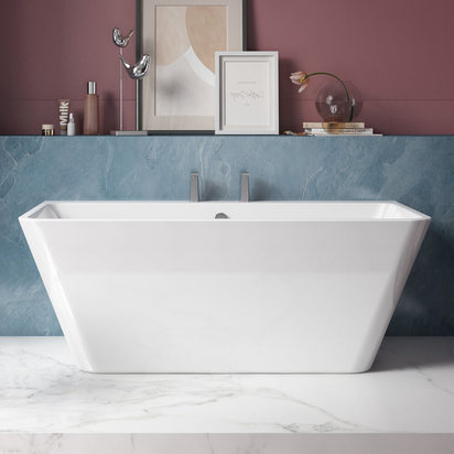 Charlotte Edwards Eris White Back to Wall Bath - 1500 x 750mm