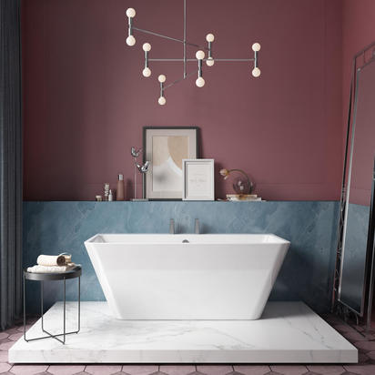 Charlotte Edwards Eris White Back to Wall Bath - 1500 x 750mm