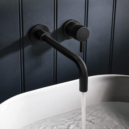 Crosswater MPRO Wall Mounted Basin Mixer Tap - Matt Black