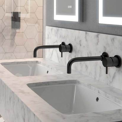 Crosswater MPRO Wall Mounted Basin Mixer Tap - Matt Black