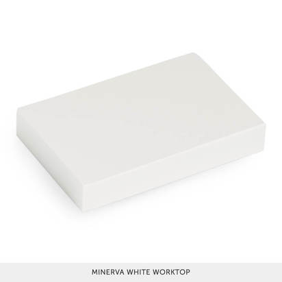 Britton Bathrooms Shoreditch 850mm Matt Grey Single Drawer Wall Mounted Vanity Unit with Brushed Brass Handle & White Countertop