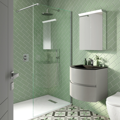 Crosswater Gallery 8 455mm Panel & Wall Profile - Polished Stainless Steel