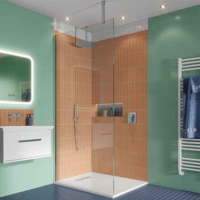 Crosswater Gallery 8 455mm Panel & Wall Profile - Polished Stainless Steel