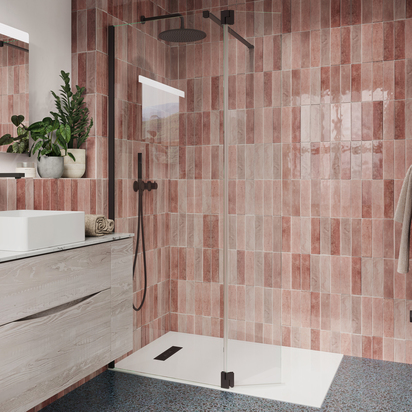 Crosswater Gallery 8 455mm Panel & Wall Profile - Matt Black