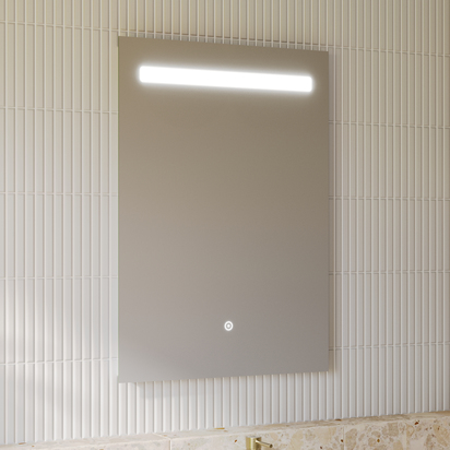 Vellamo LED Illuminated Bathroom Mirror with Demister Pad & Shaver Socket - 500 x 700mm