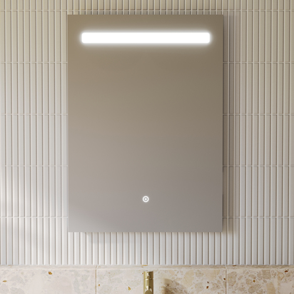 Vellamo LED Illuminated Bathroom Mirror with Demister Pad & Shaver Socket - 500 x 700mm