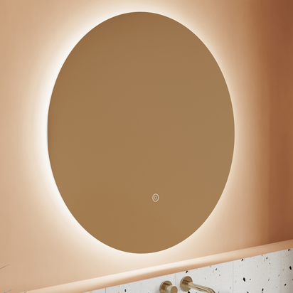 Harbour Vision LED Illuminated Round Bathroom Mirror with Demister Pad - 800mm
