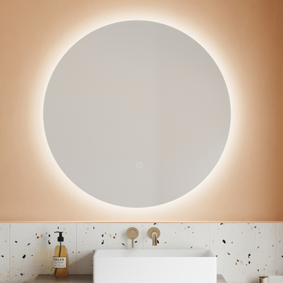 Harbour Vision LED Illuminated Round Bathroom Mirror with Demister Pad - 800mm