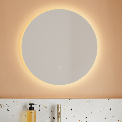 Harbour Vision LED Illuminated Round Bathroom Mirror with Demister Pad - 600mm