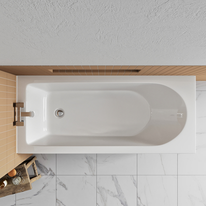 Drench Straight Single Ended Bath - 1600x700