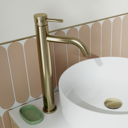 Core Tall Mono Basin Mixer Tap - Brushed Brass