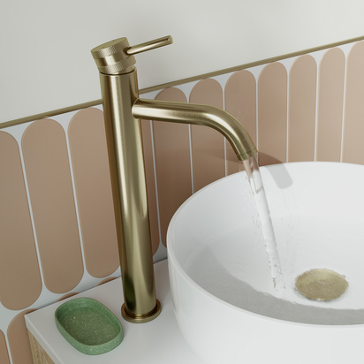 Core Tall Mono Basin Mixer Tap - Brushed Brass