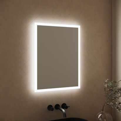 Harbour Glow LED Illuminated Mirror with Demister Pad & Shaver Socket - 500 x 700mm