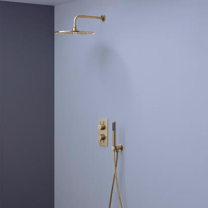 Crosswater MPRO 2 Outlet 2 Handle Shower Bundle - Brushed Brass